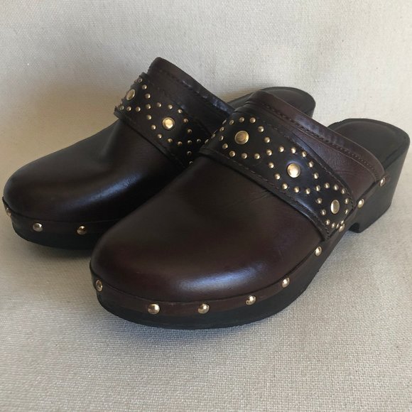 Michael Kors Leather - Wood Mule Clog